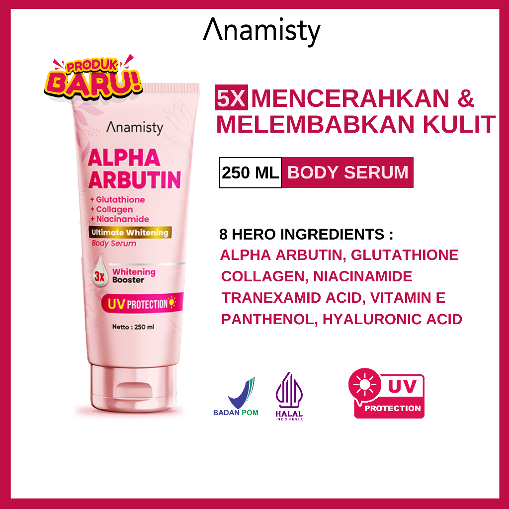 ANAMISTY HAND BODY SERUM PEMUTIH ALPHA ARBUTIN BODY LOTION UV PROTECTION