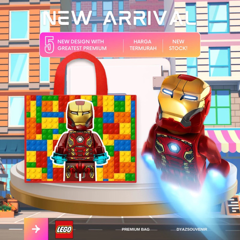 

Tas Ultah Iron man goodiebag lego
