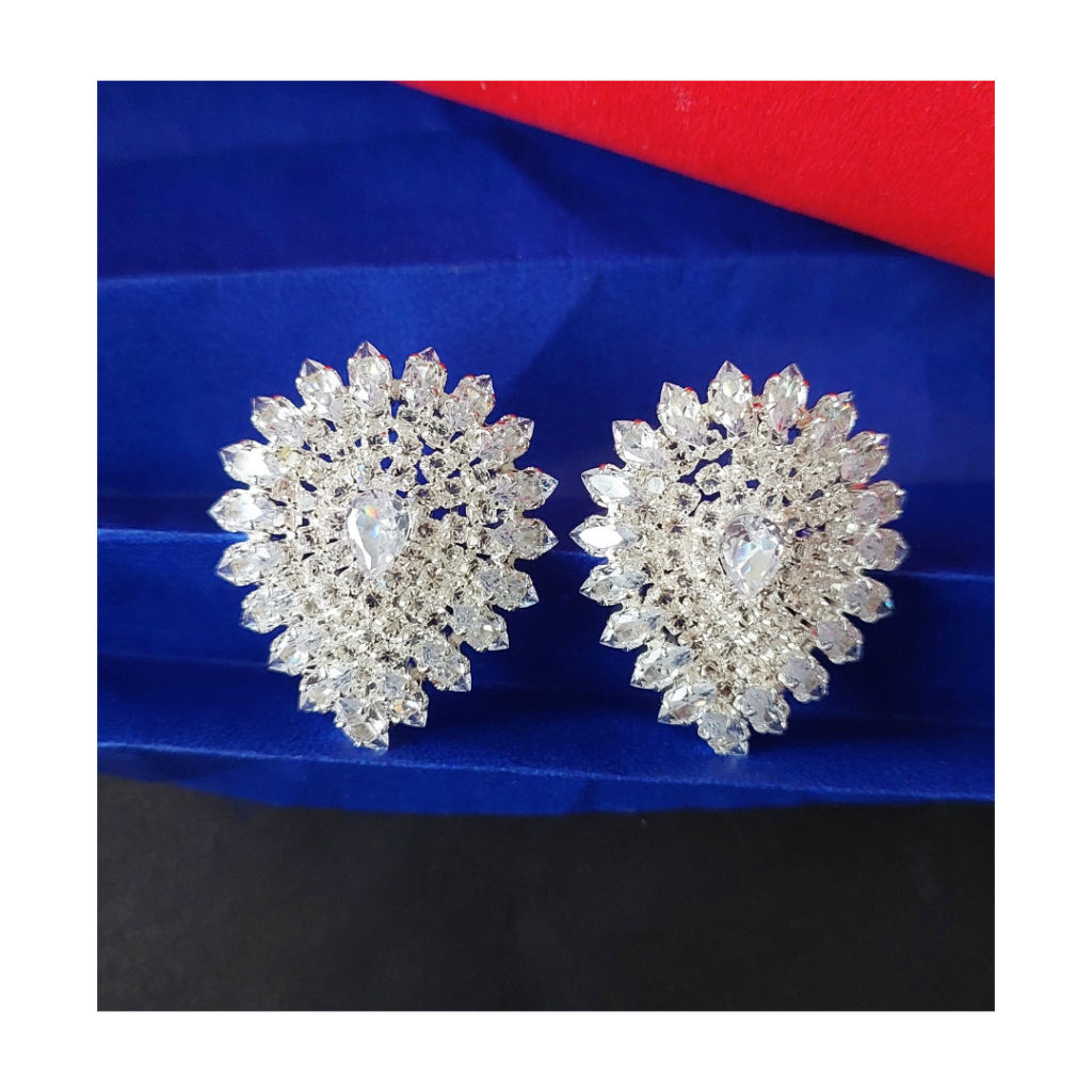Anting Hijab Giwang Jepit Klip Aksesoris Kerudung Permata Premium Korea Kekinian