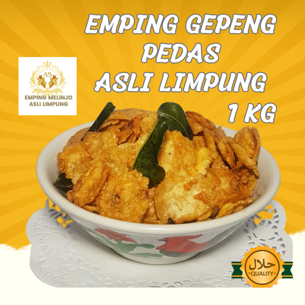 

Emping Melinjo Gepeng Pedas Asli Limpung 1 KG