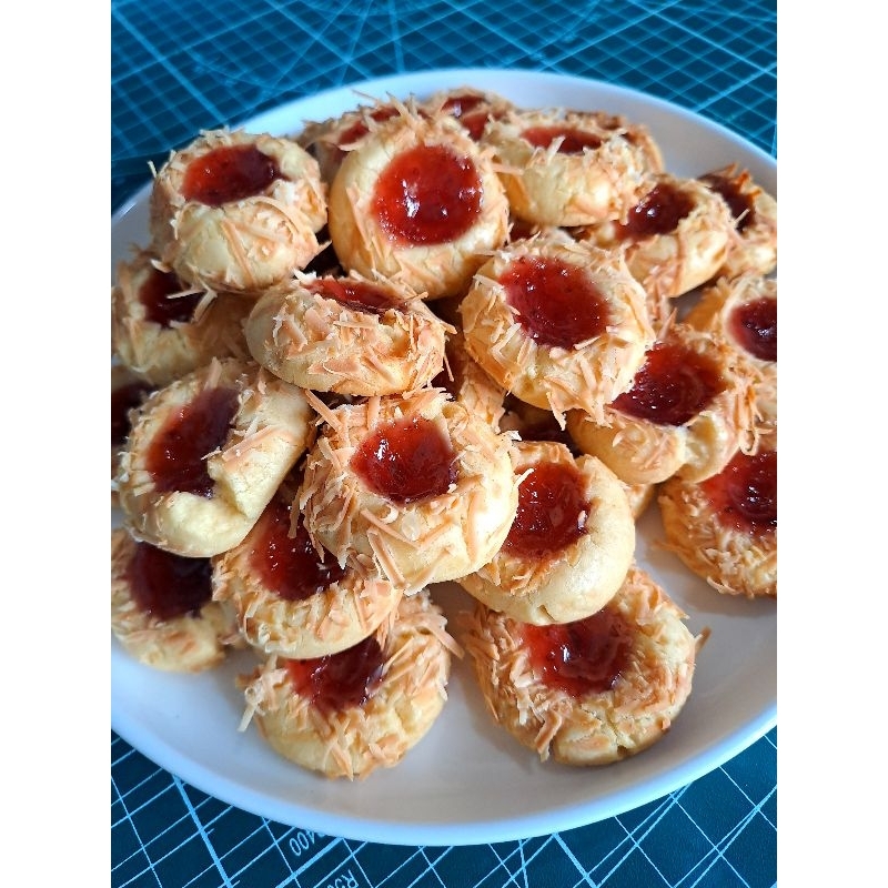 

Awdelish - Kue Kering Thumb Print Strawberry Keju Renyah Hampers Lebaran Toples 600ml