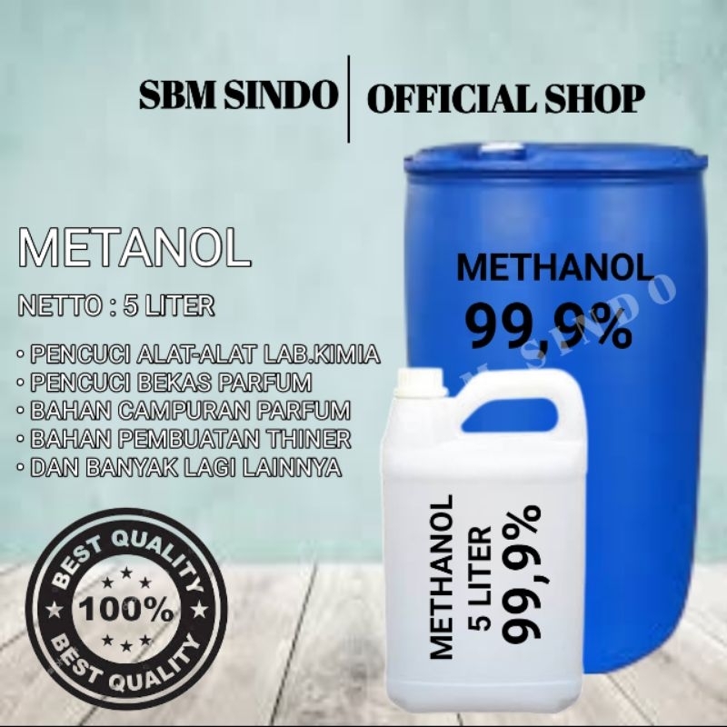 [BOTOL] METANOL MURNI 5 LITER | METHANOL | METHYL ALKOHOL TEKNIS PENCUCI PARFUM KADAR 102%-85%