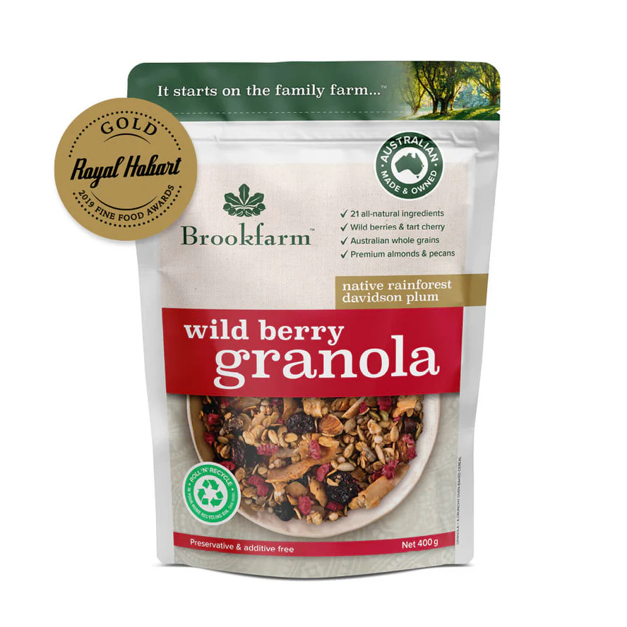 

BROOKFARM Wild Berry Granola 350gr Native Rainforest Davidson Plum