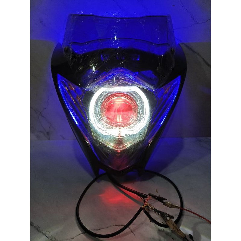 Reflektor lampu depan satria fu facelift custom ala biled alis running