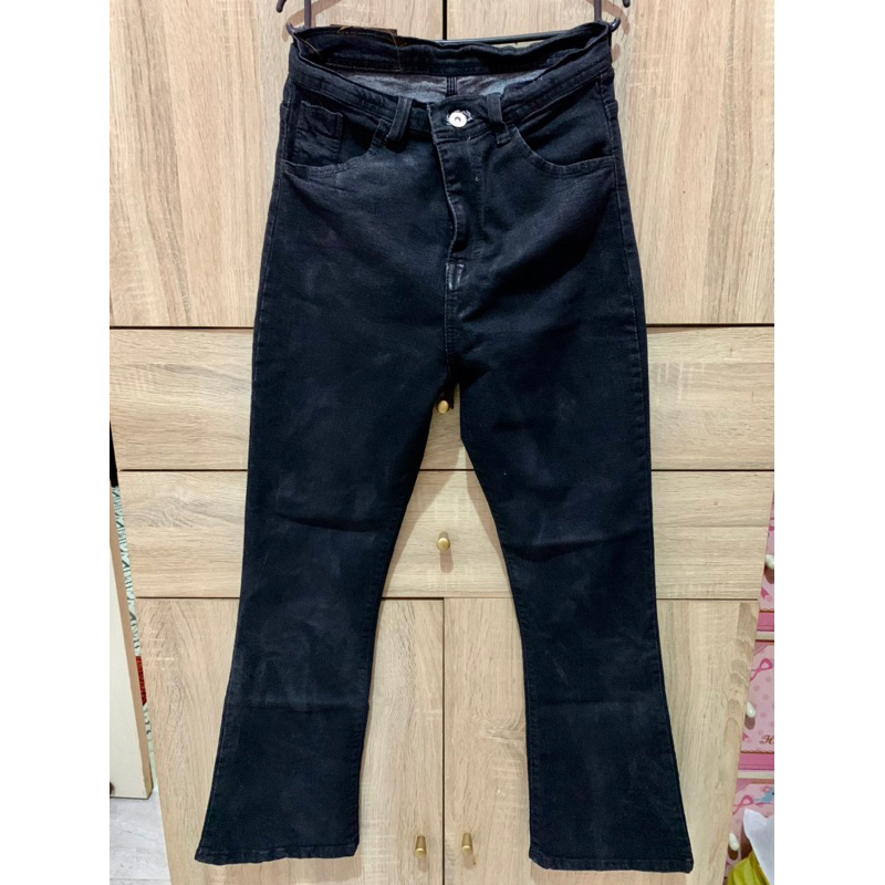 preloved cutbray jeans hitam wanita