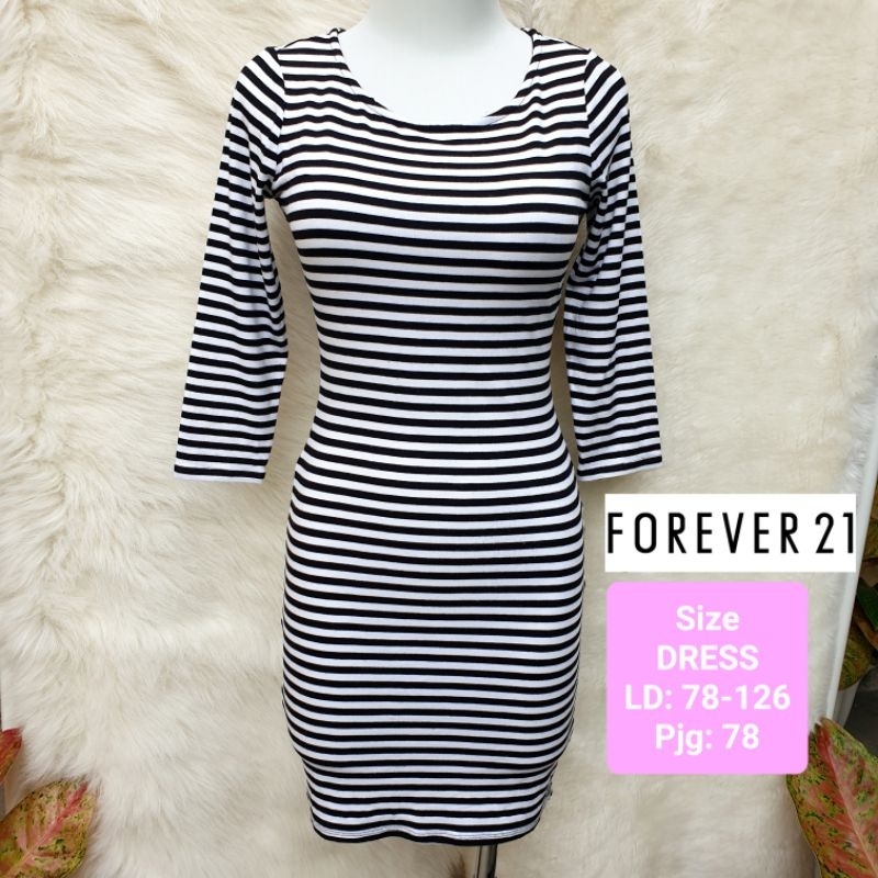 FOREVER21 Stripes Bodycon Mini Dress