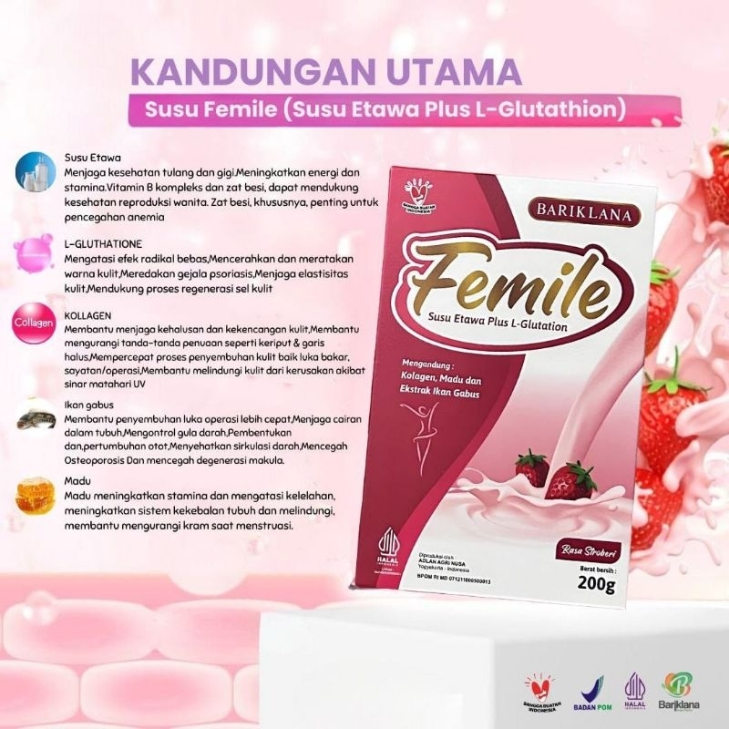 

Susu Femile Susu Etawa Plus Glutathione Padat Nutrisi Sehat Untuk Kulitmu 200gr