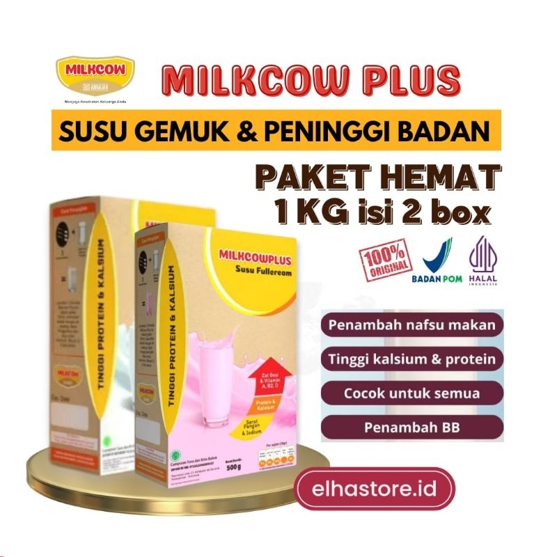 

Paket Hemat 2 Box MILKCOW PLUS Susu Gemuk dan Tinggi Badan Anak dan Dewasa 1 KG