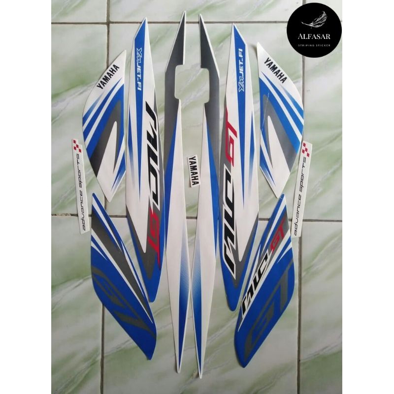 STICKER Striping YAMAHA MIO SOUL GT 2014 Putih Biru
