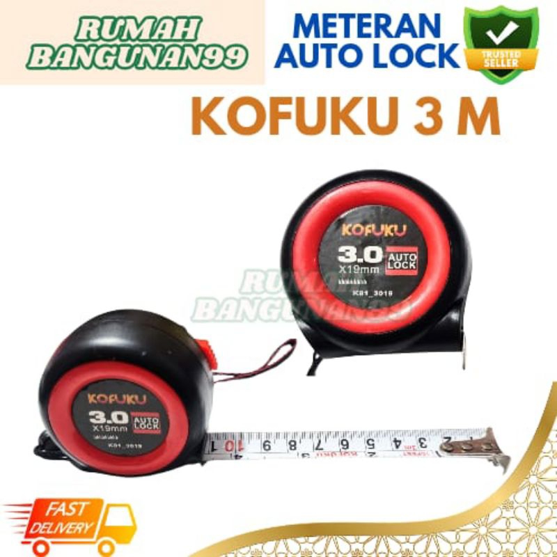 

METERAN AUTO LOCK ANTI PECAH KOFUKU 3 M