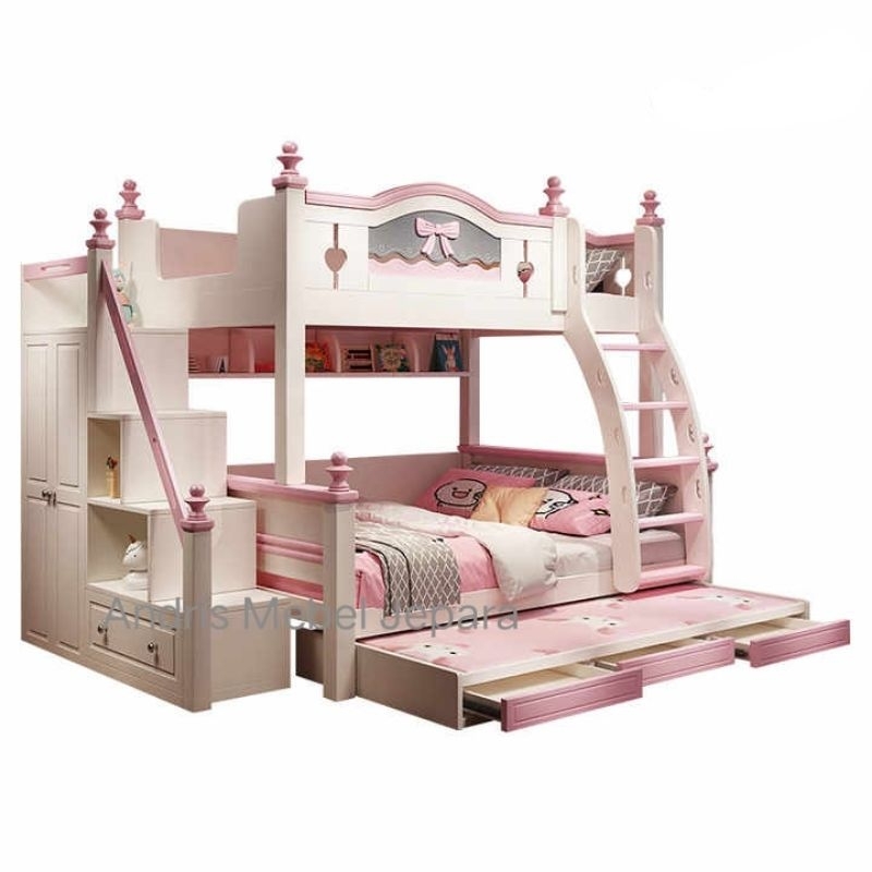 TEMPAT TIDUR ANAK TINGKAT PEREMPUAN PEROSOTAN