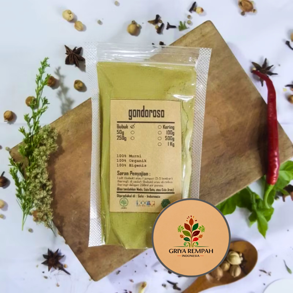 

GONDOROSO BUBUK 500 GRAM Daun Gandarusa Ramuan Rempah Herbal Kering Jamu Tradisional untuk Energi dan Kesehatan Tubuh Simplisia Justicia gendarussa