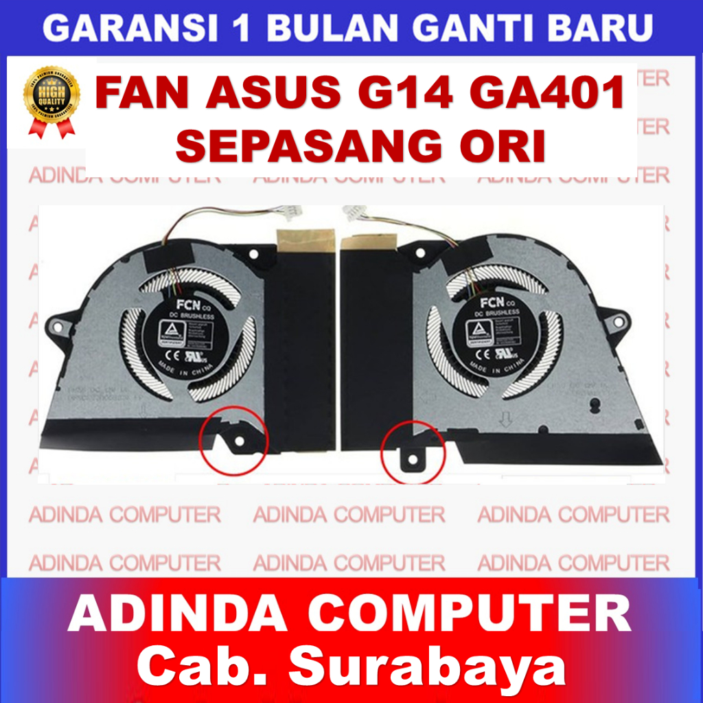 Fan Asus ROG Zephyrus G14 GA401 GA401Q GA401QC PAIR ORI