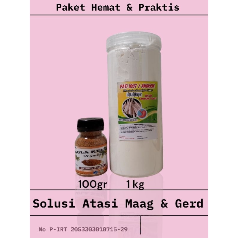 

Tepung Garut/Irut/Angkrik Asli 1kg Gratis Gula Serbuk Kelapa Organik 100 Gram Kualitas Premium Free Gluten