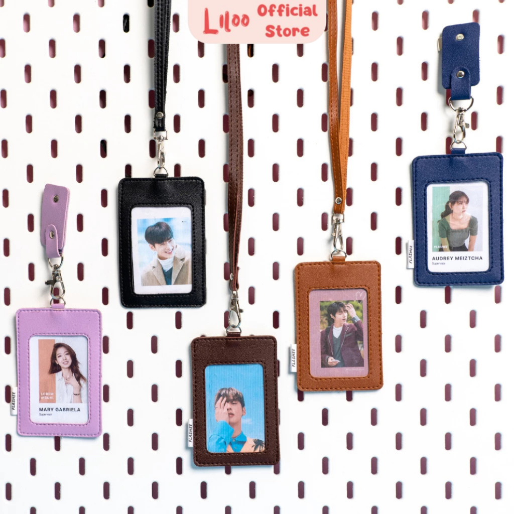 

Lanyard FLASHEE ID Card Holder Kulit Termasuk Tali Dan Penjepit Name Tag Kulit Nama Logo Perusahaan
