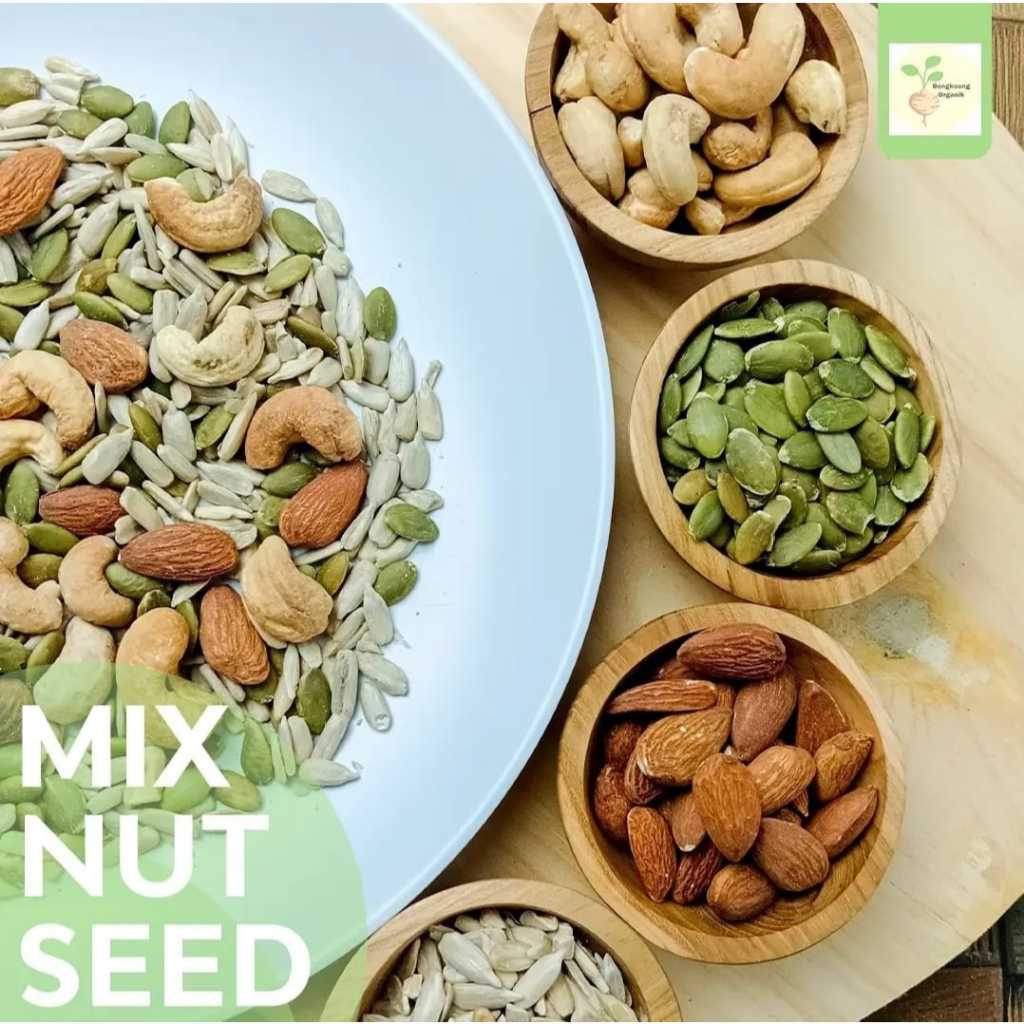 

MIX NUT SEED 1kg - Almond, Cashew, Pumpkin Seed, Sunflower Seed - Roasted