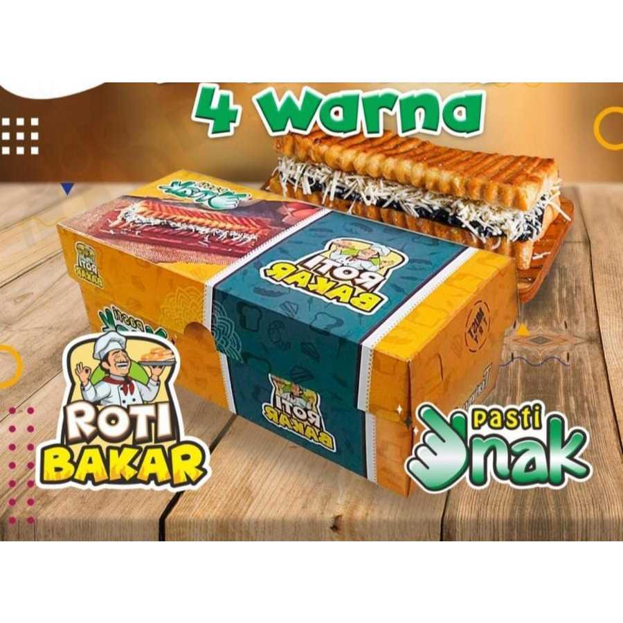 Dus Roti Bakar Motif Ukuran 20x9x7,5 cm / Box Roti Bakar ECER 10 PCS