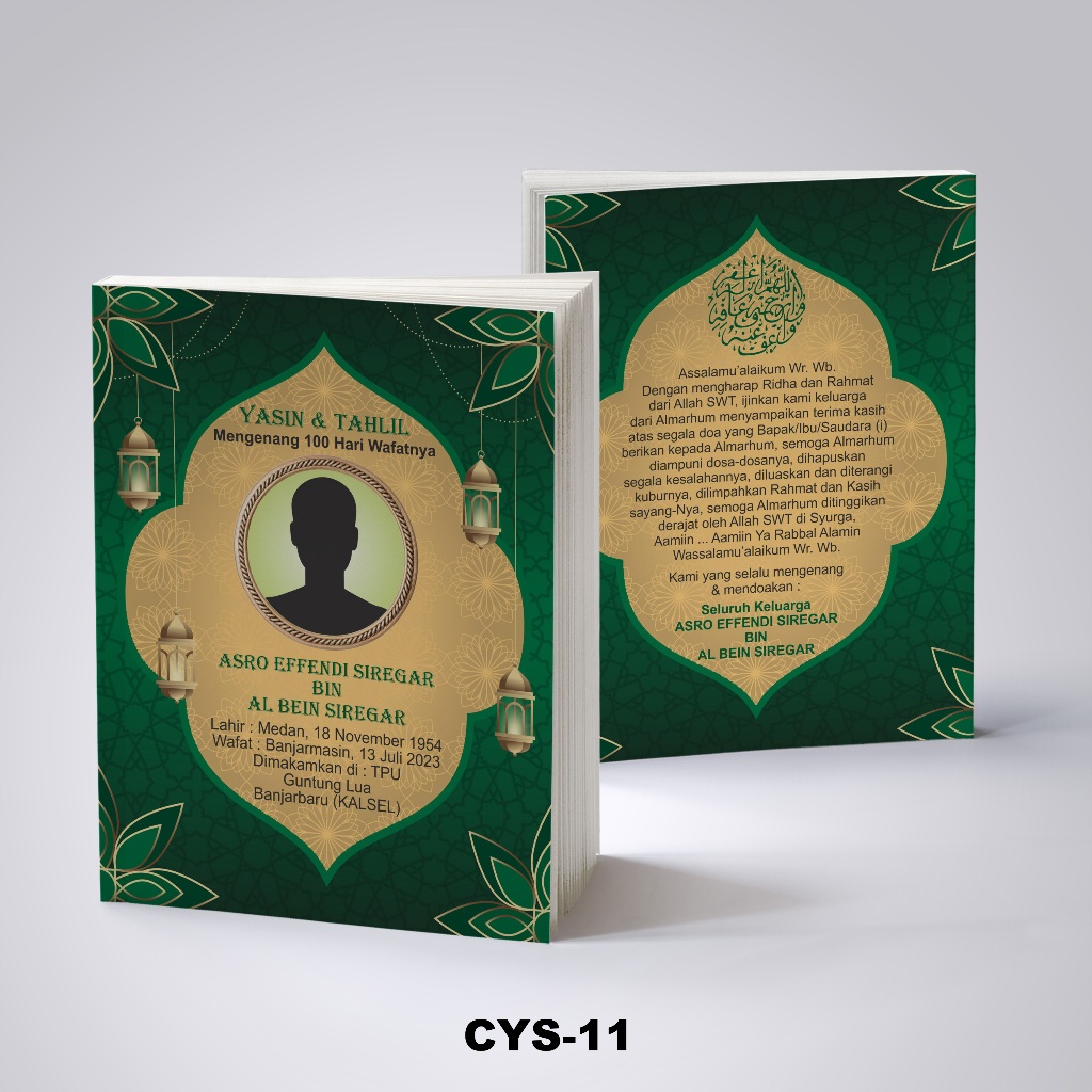 Cetak Buku Yasin Softcover Terjemahan HVS 160 Halaman CYS-11 s/d CYS-20