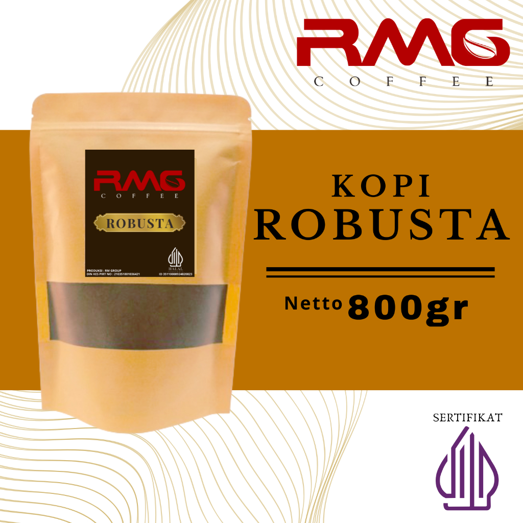 

Bubuk Kopi murni Robusta isi 800 Gram Rasa di jamin mantap