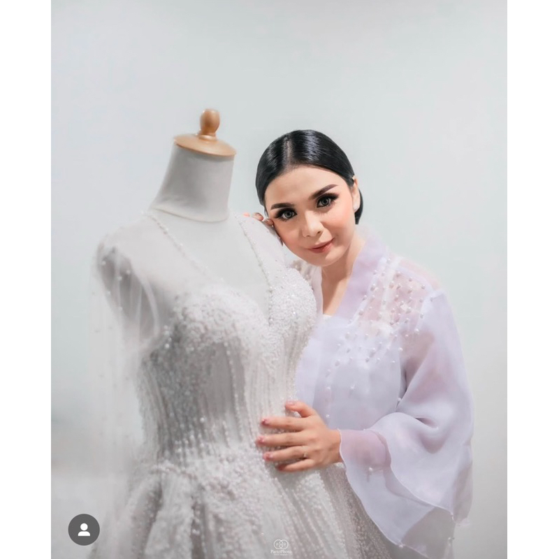 kimono organza sale| wedding robe | kimono bride hijab |medan