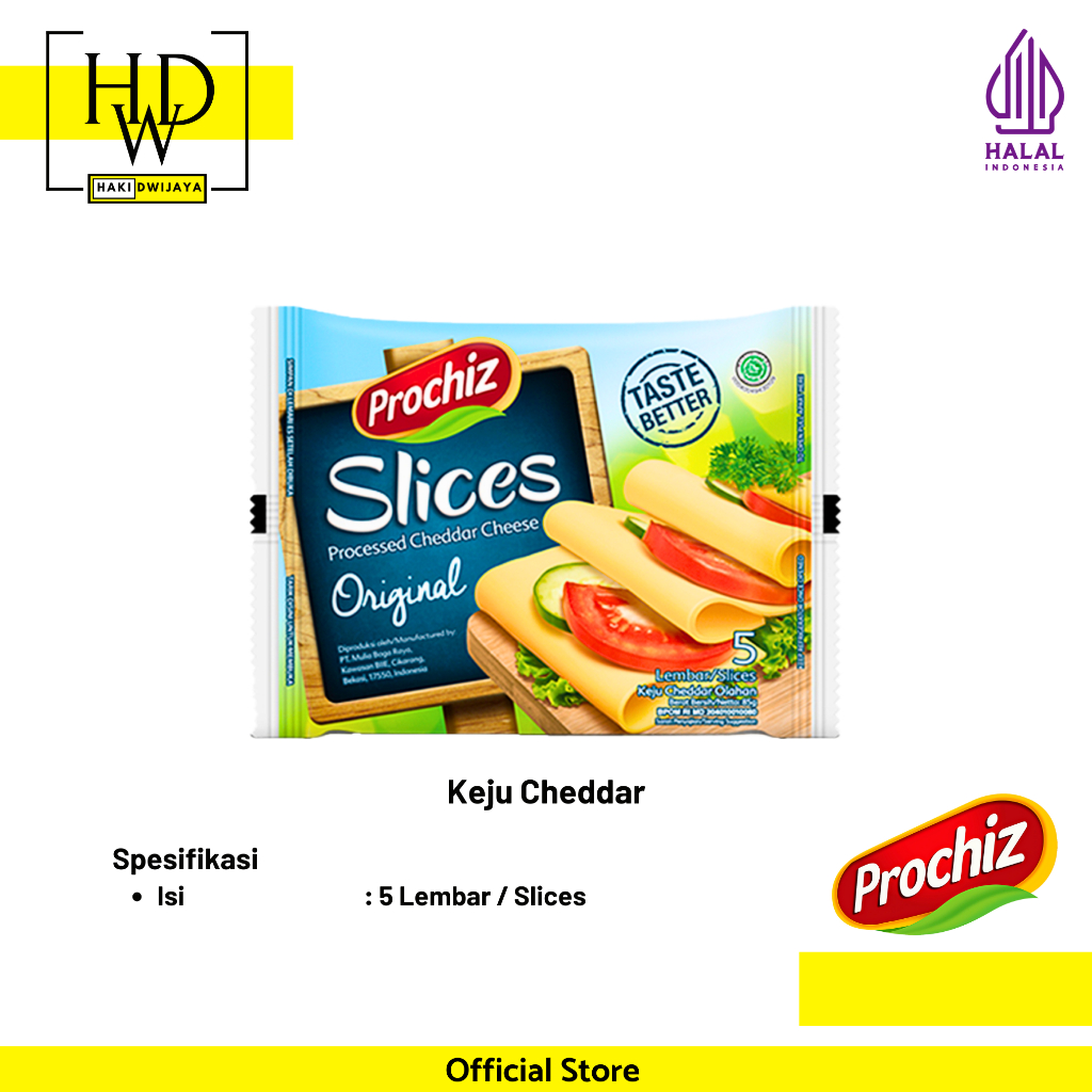 

[5 Lembar/Slice] Prochiz Keju Cheddar Slices