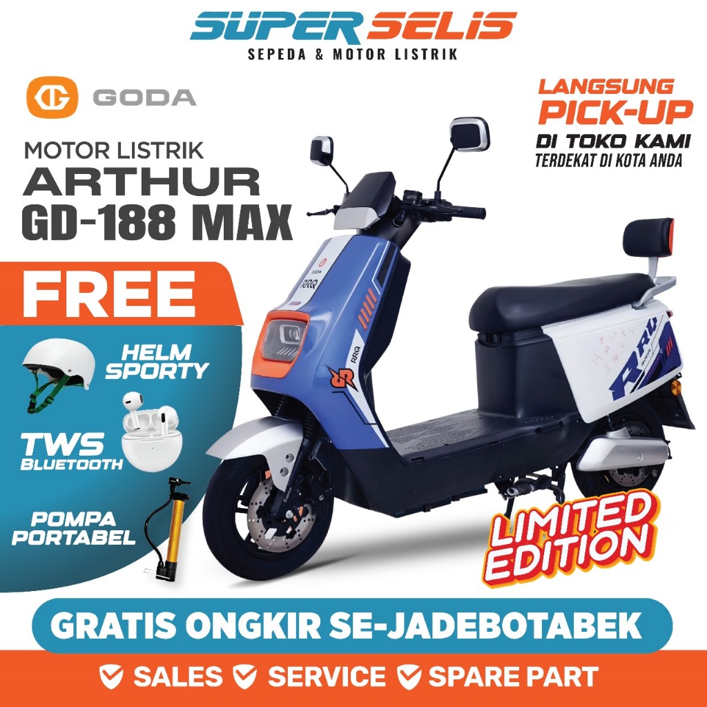 Motor Listrik GODA 188 Max Arthur 60V/20AH Garansi Resmi