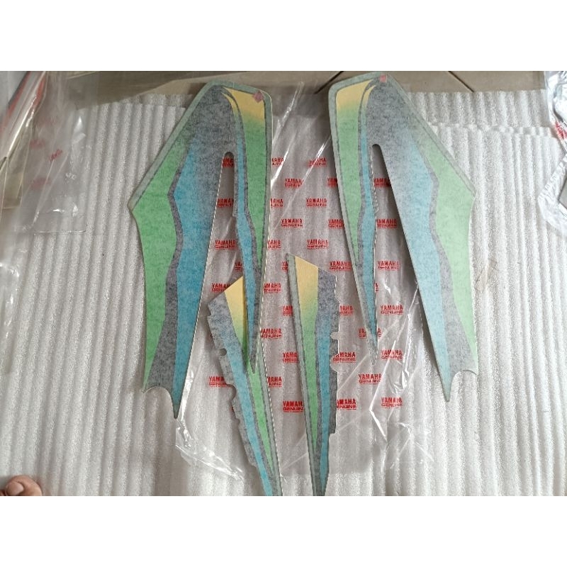 Striping stripping sticker stiker lis yamaha rx king master tahun 1999 sampai 2000 warna hijau origi