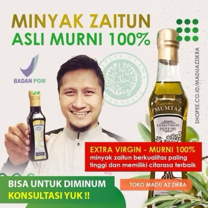 

(Murah) Minyak Zaitun Mumtaz | Minyak Zaitun Extra Virgin Olive 175ml Perasan Pertama 100% Asli | Minyak Zaitun Untuk Memasak Pijat Luluran Premium