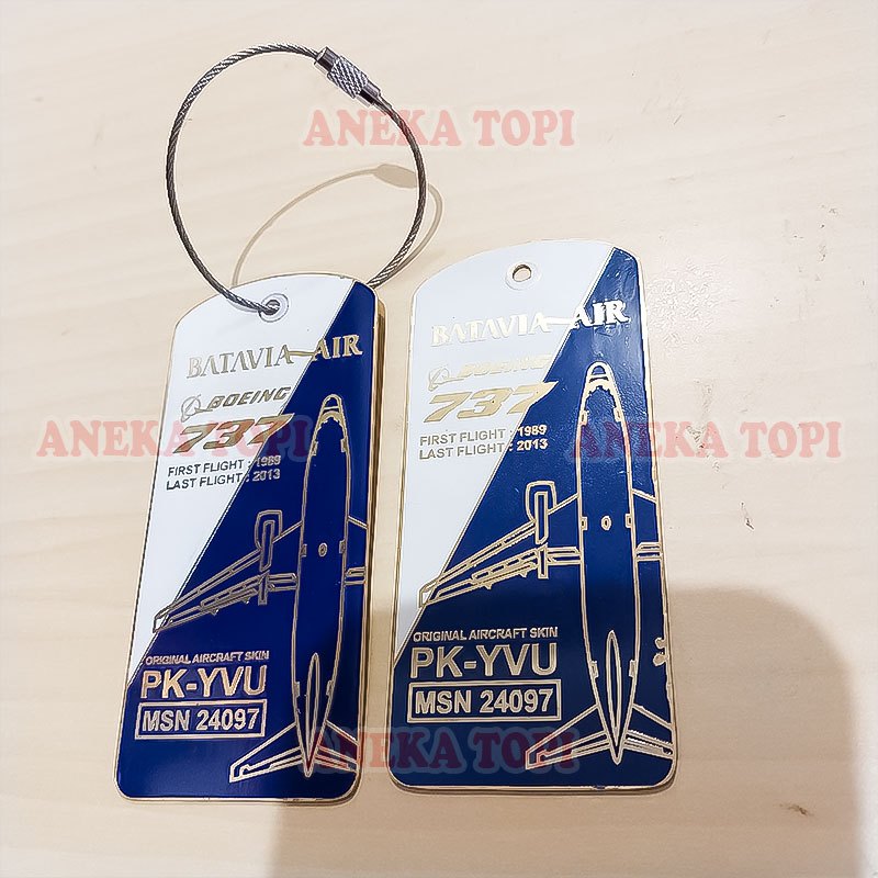 Gantungan Kunci Pesawar Batavia Air Boeing 737 Biru Putih Keychain Pesawat - Aneka Topi