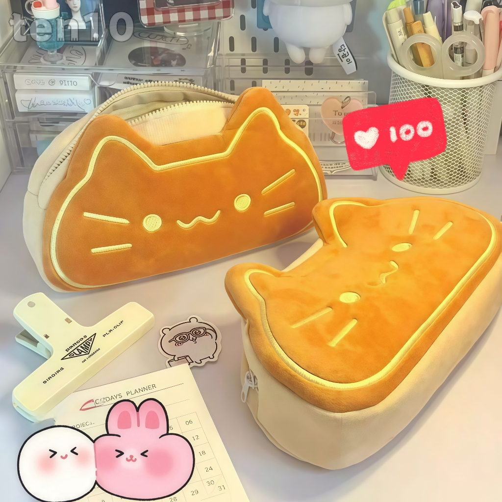 

Tas Pena Kucing Lucu Ins High -Value Stationery Storage Tas Pensil Pelajar Cases Large Capacity Pen Bag Kotak Pena Pena Pena Kucing Lucu