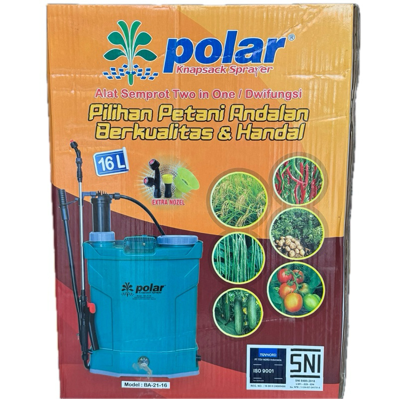 KNAPSACK SPRAYER POLAR TWO IN ONE ELEKTRIK MANUAL 16 LITER EXTRA NOZEL BA-21-16/ALAT SEMPROT DWIFUNG