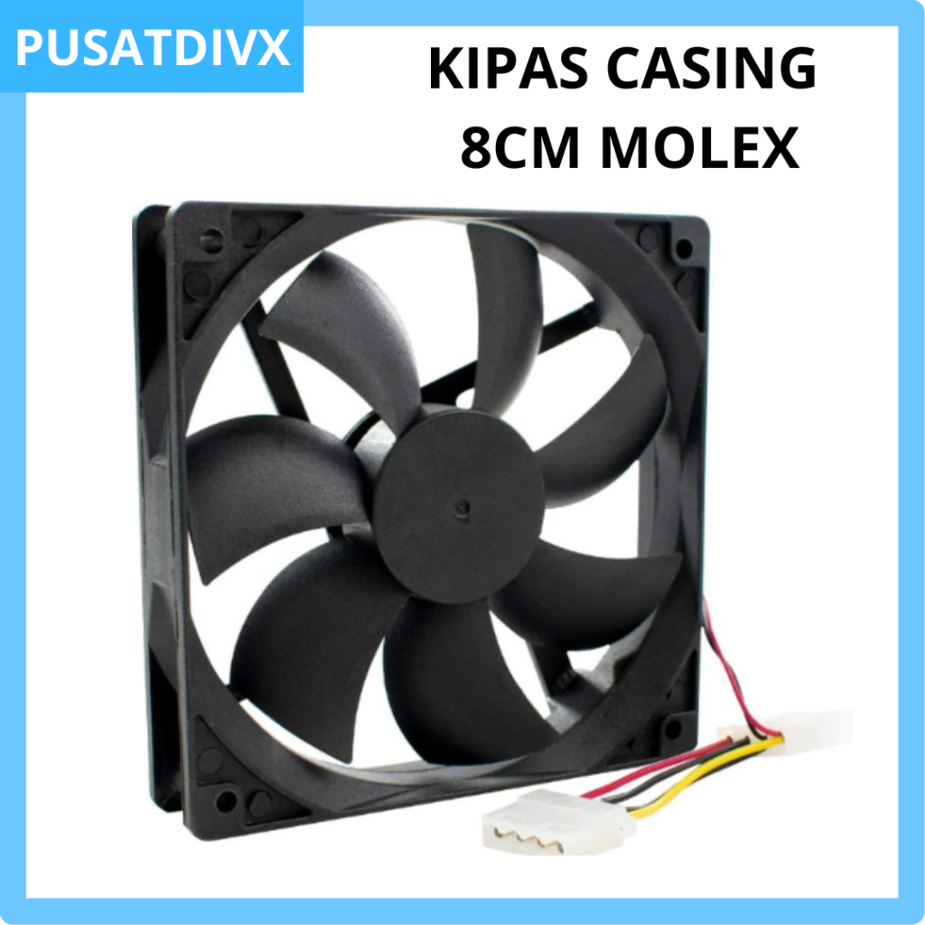 SANJI KIPAS CASING 8CM 80MM FAN CASE COOLING COOLER DESKTOP PC MOLEX