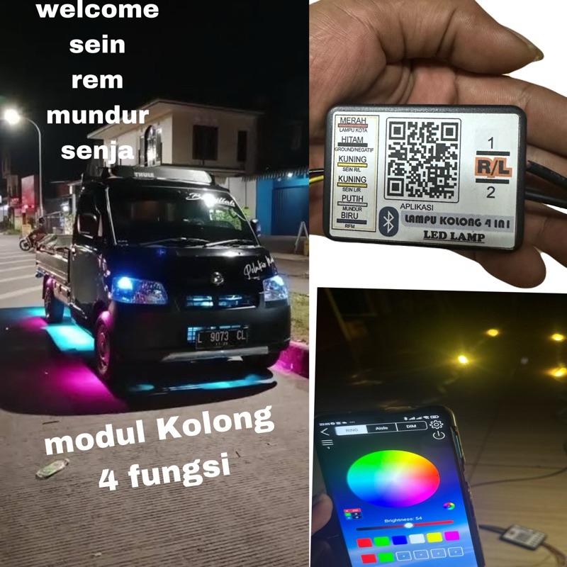 Modul kolong 4fungsi RGB bluetoth sein rem mundur senja
