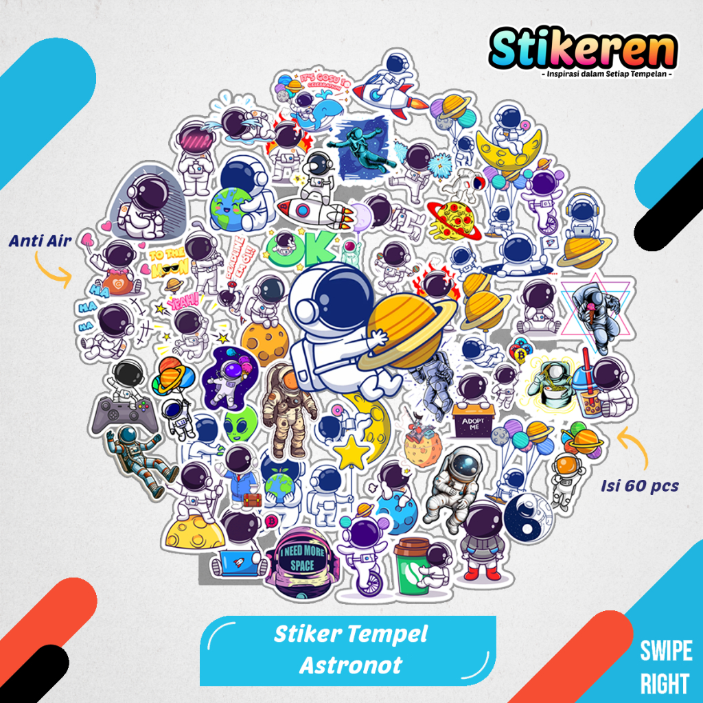 

Stiker Anime Astronot Paper Vinyl Dekorasi Laptop Koper Tumbler Kulkas DIY