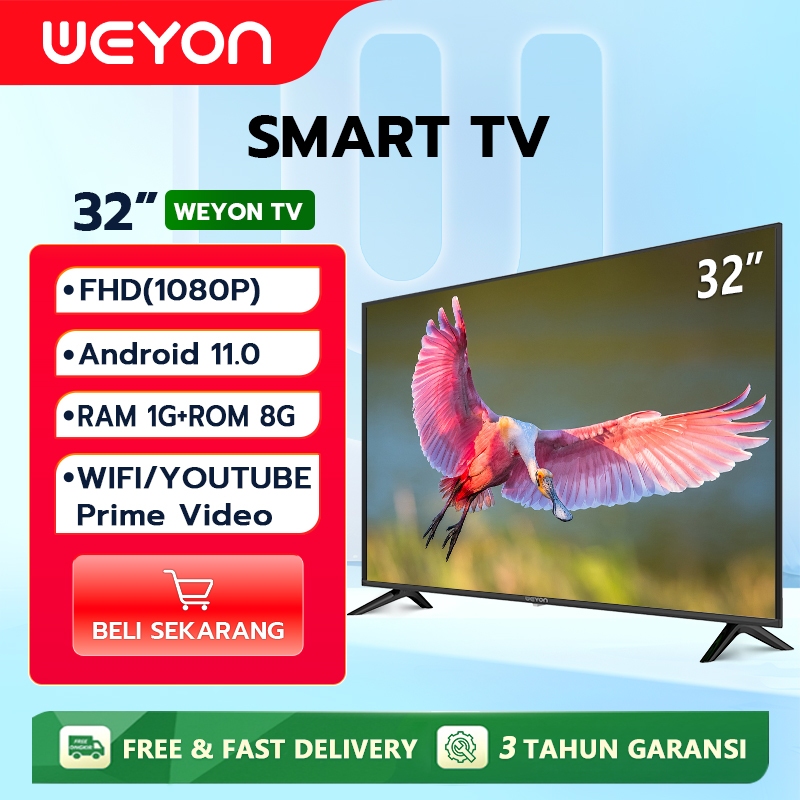 Weyon TV 32 inch Smart TV Android 32 Inch Digital TV LED FHD Televisi LED WIFI-Youtube-Web Browser G