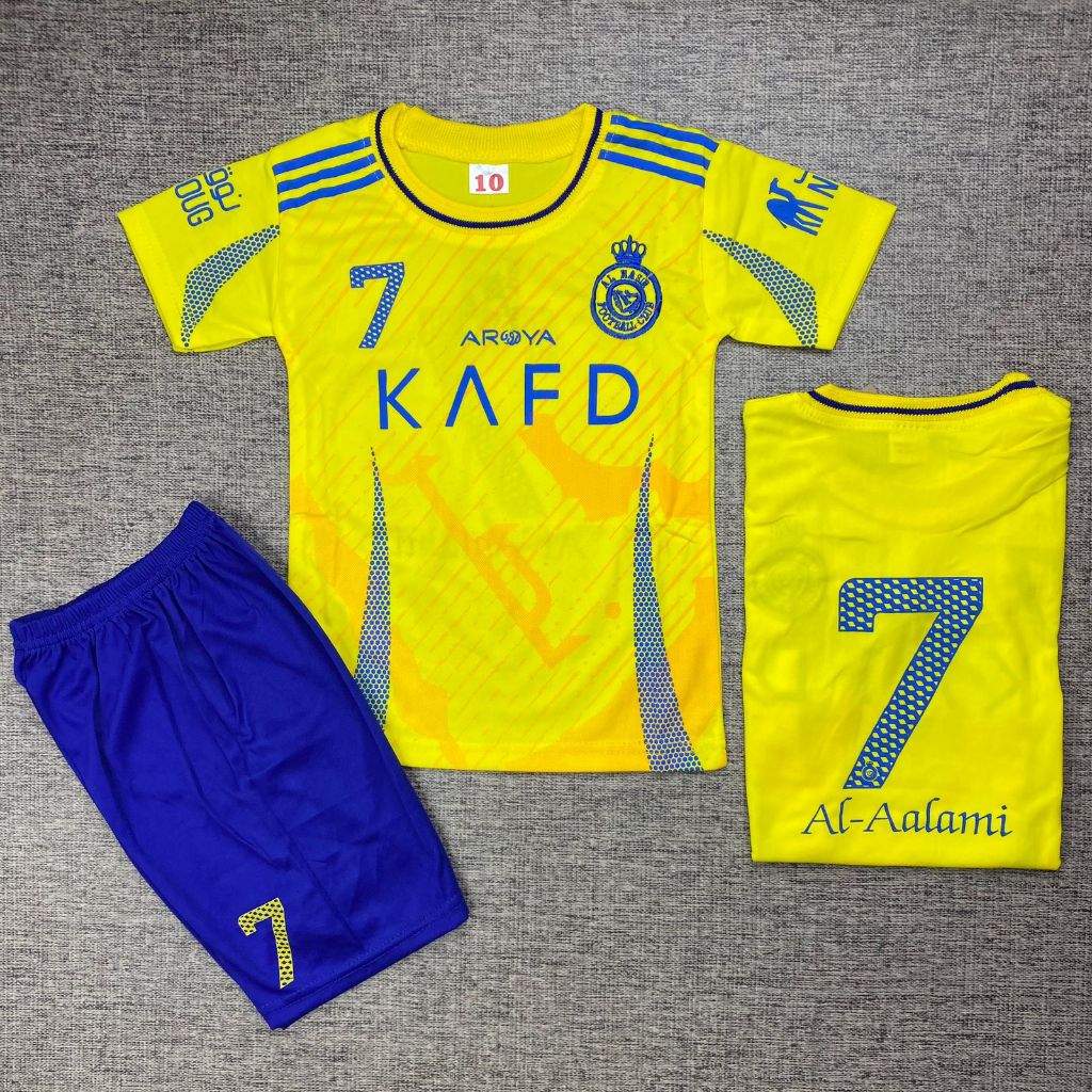 cod-setelan anak jersey baju bola ronaldo al nassr/baju bola ronaldo al nasr