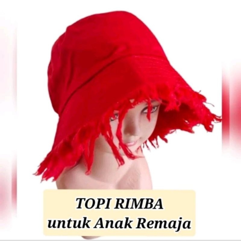 Topi Rimba Merah Putih / Topi Bundar Merah Putih