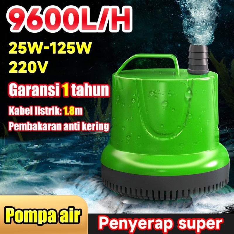 9600L/H Penyerap super Pompa Air Celup Aquarium pompa aquarium pompa air kolam ikan Submersible