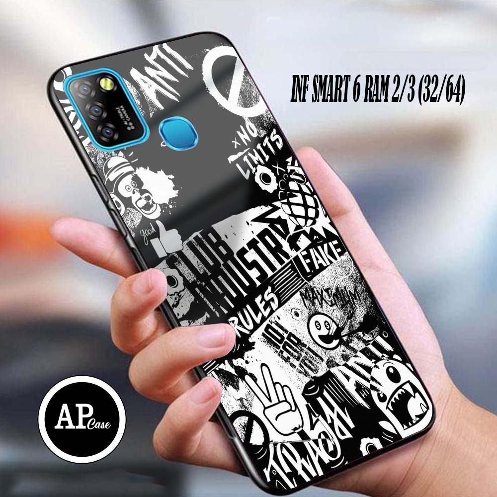 Case INFINIX SMART 5/6 RAM 2/3 (32/64) casing glossy Motif Sticker Terbaru Ap Case - Custom Case - C