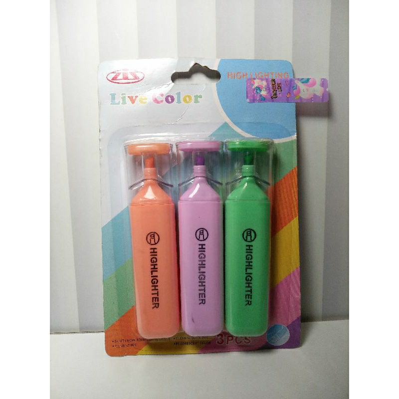 

3pcs set penanda tulisan stabilo highlighter warna stabilo/spidol maker