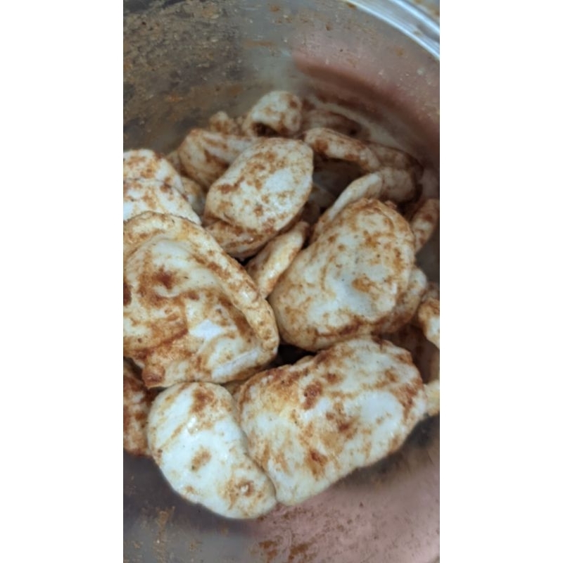 

kerupuk melarat/kerupuk miskin/kerupuk bawang, 1 toples dgn bruto 200 gr