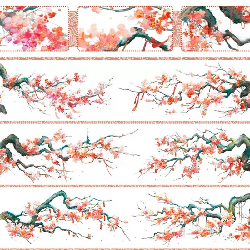 

ZERO washi tape selotip background tanah bata sungai ikan wubao sakura castle fish brick earth