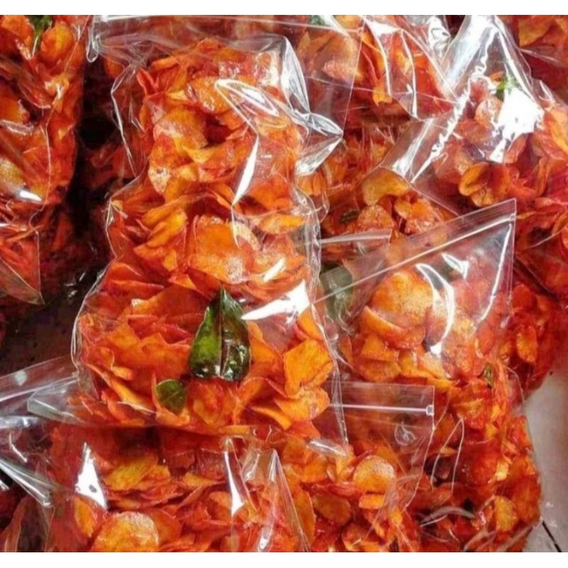 

KERIPIK SINGKONG BALADO DAUN JERUK PEDAS MANIS KHUSUS GRAB/GOJEK/INSTAN/CEMILAN SEHAT