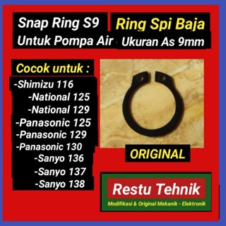 Ring pengunci pompa air Shimizu National Panasonic - Snap ring - CirClip As 9mm