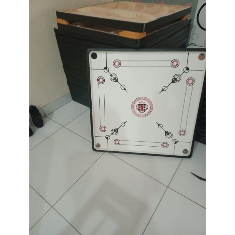 Meja karambol besar ukuran 100cm x 100cm bonus coin+ cristal