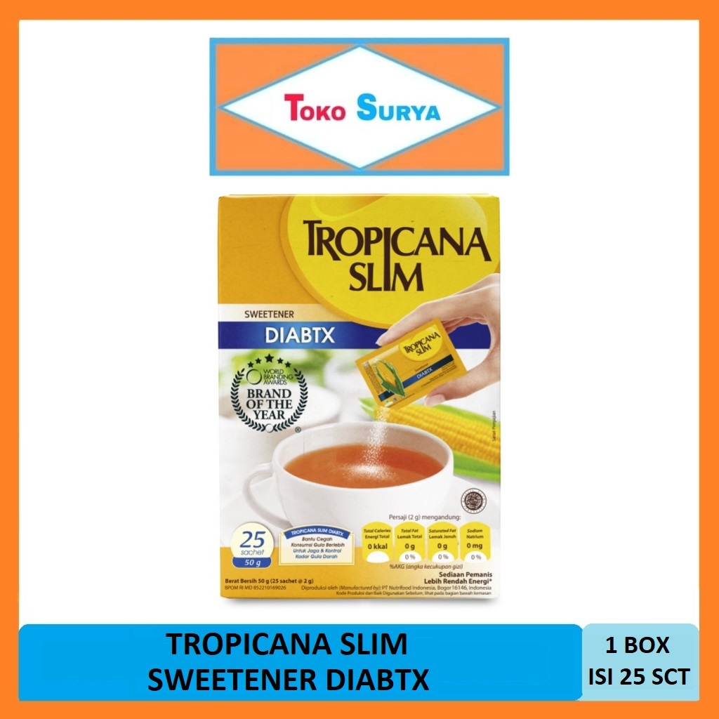 

Tropicana Slim Sweetener DIABTX Box Isi 25 Sachet