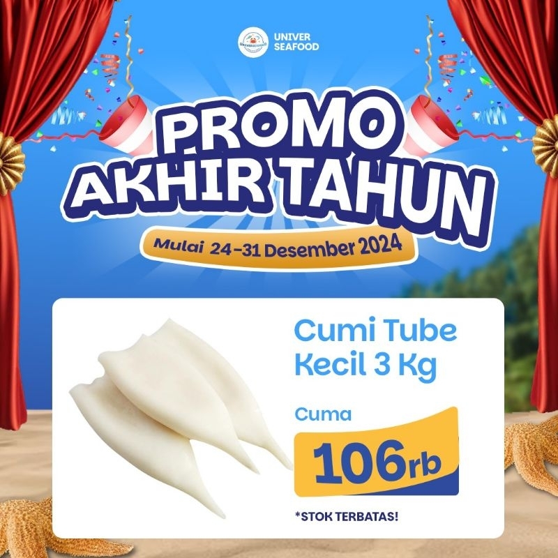 

PROMO AKHIR TAHUN !!! cumi tube kecil 3kg