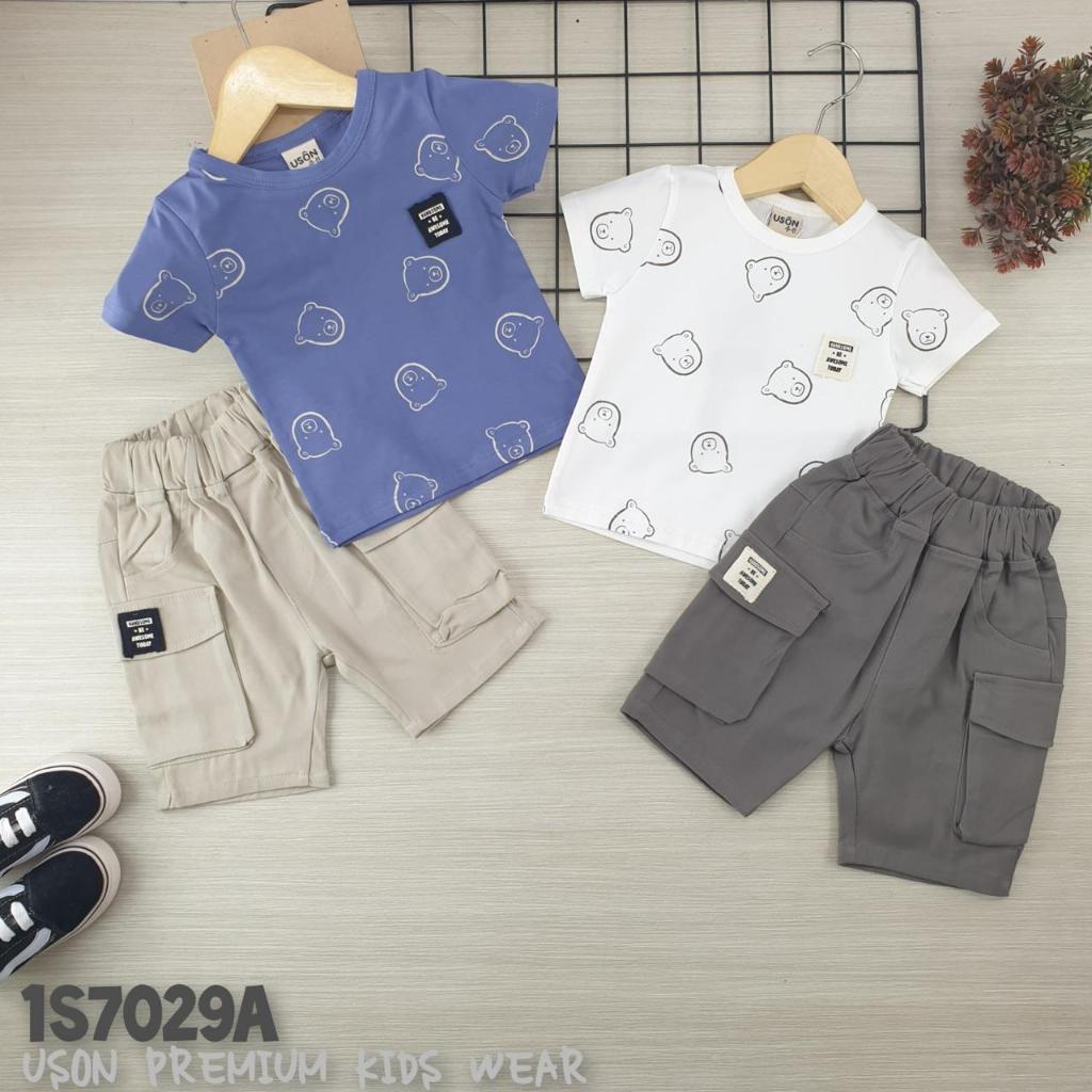 baju setelan kaos anak bayi newborn 0-9 bulan cowok laki laki  / uson sco371 sco372