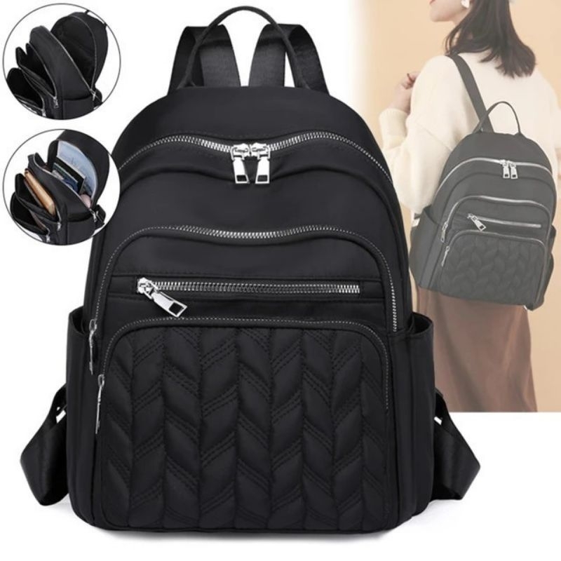 TAS RANSEL WANITA  TAS RANSEL NYLON TAHAN AIR WATERPROOF TAS RANSEL WANITA REMAJA KEKINIAN