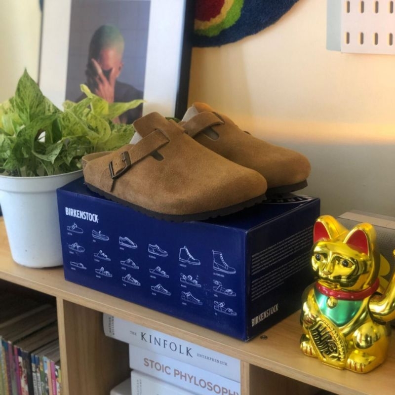 Sandal Clogs Birkenstock Boston Mink Suede Original